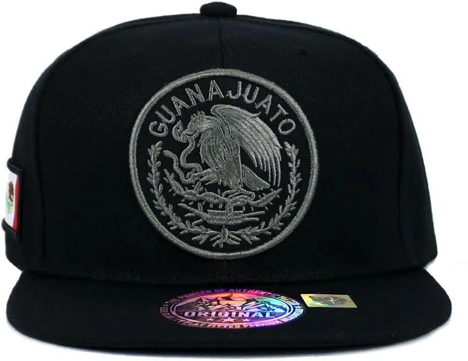 Mexican Hat Mexico State Federal Logo Embroidered Snapback Flat Bill Baseball Cap
