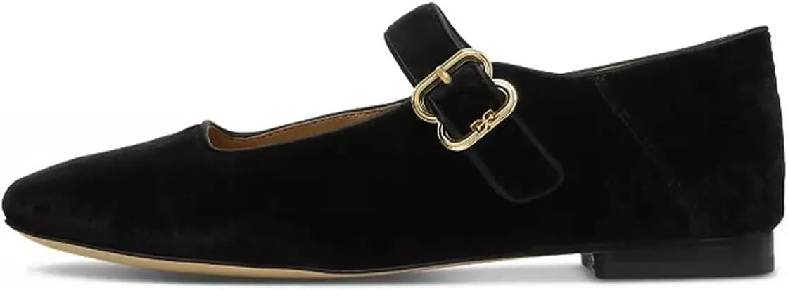 Milooey shoes Women Classic Square Toe Mary Jane Flats Comfy Ankle Strap Ballet Flats Buckled Lady Girls Dress Daily Office Shoes Size 4-16 Us