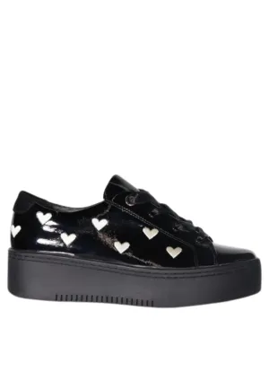 MINX ACE OF HEARTS   - BLACK PATENT IVORY