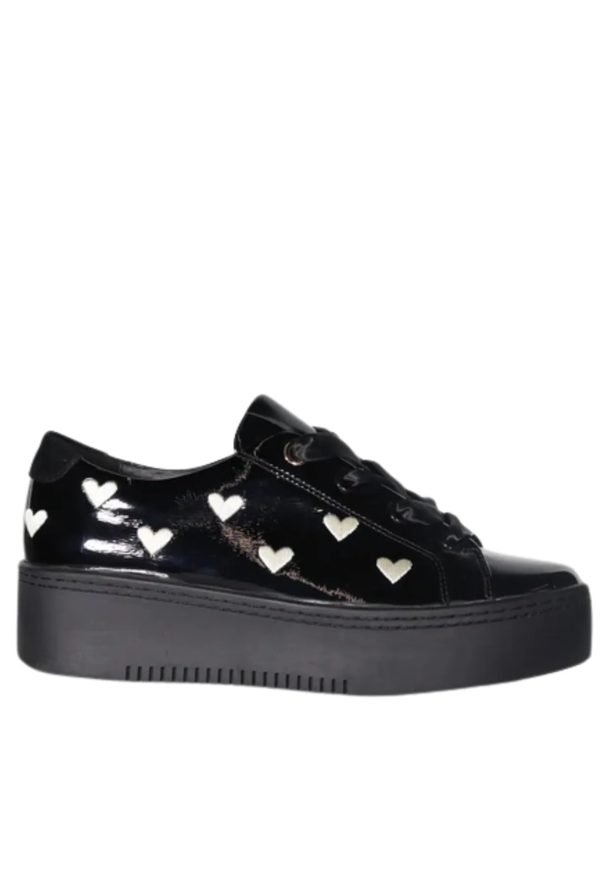 MINX ACE OF HEARTS   - BLACK PATENT IVORY