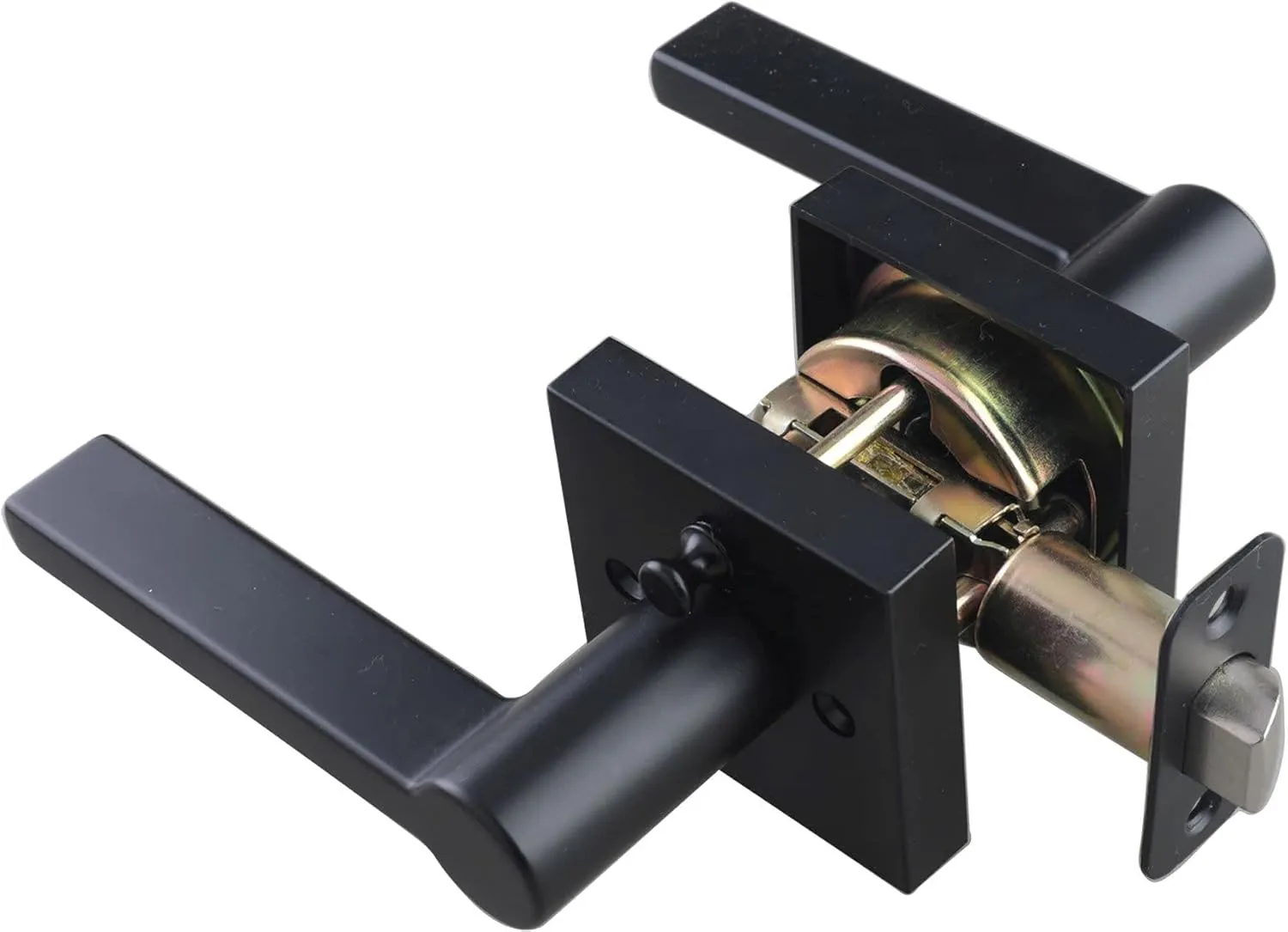 Miseno MLK3022 Lorton Flat Bar Privacy Door Lever Set - Matte Black