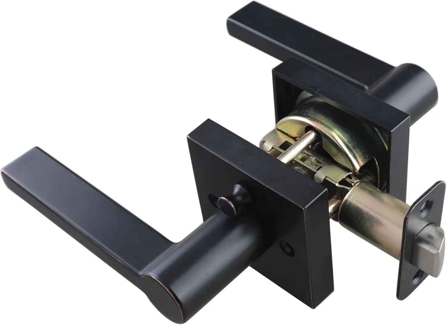 Miseno MLK3022 Lorton Flat Bar Privacy Door Lever Set - Matte Black