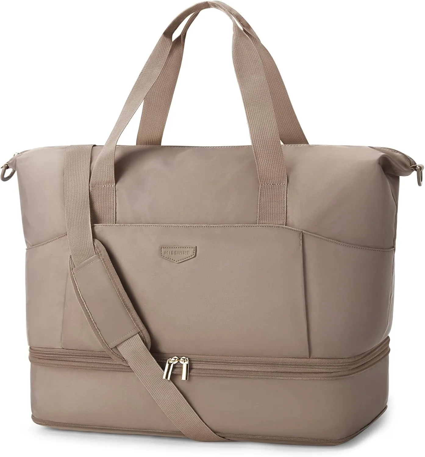 Missnine Weekender Bag for Women, Foldie Travel Bag Expandable with Shoes Compartment Travel Duffel 50L Carry on Overnight Gym