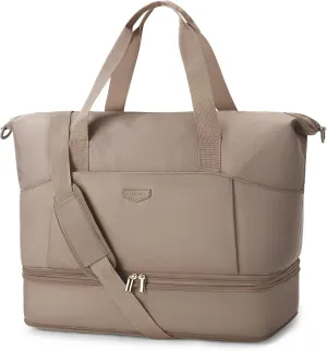Missnine Weekender Bag for Women, Foldie Travel Bag Expandable with Shoes Compartment Travel Duffel 50L Carry on Overnight Gym