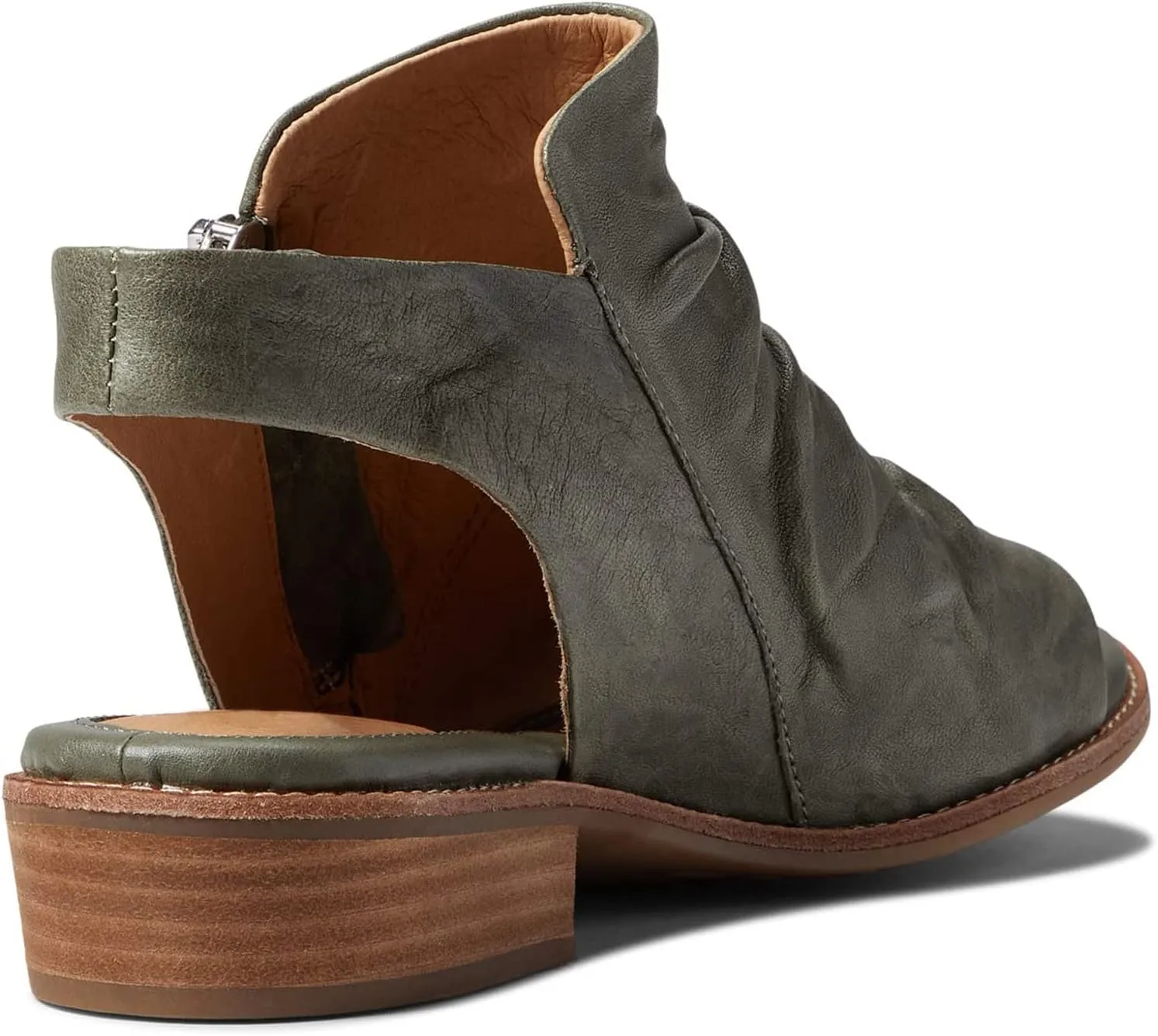 MOOMMO Women Low Block Heel Sandal Booties Peep Toe Side Zipper Sandals Cut Out Backless Chunky Stacked Heel Slingback Ankle Boots Open Toe Pleated Retro Casual Heeled Sandals Dress Party 4-11 M US