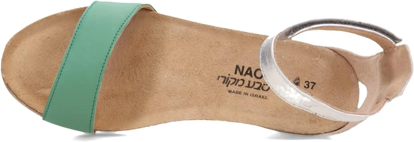 NAOT Footwear Women's Pixie Wedge Sandal with Cork Footbed and Arch Support Footbed - Adjustable Ankle Strap - Comfort and Support - Lightweight and Perfect for Travel - Narrow to Medium Fit