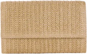 Natural Straw Flat Clutch Women 2025 Boho Purse Top Handle Crossbody Handbag Stylish Woven Envelope Wallet Evening