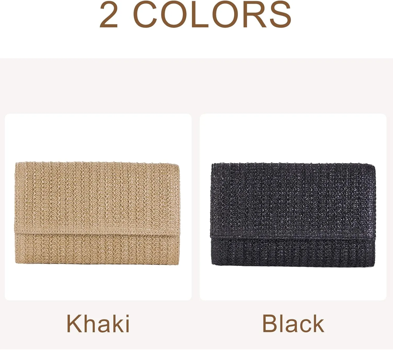 Natural Straw Flat Clutch Women 2025 Boho Purse Top Handle Crossbody Handbag Stylish Woven Envelope Wallet Evening