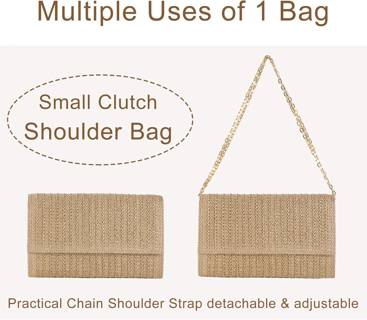 Natural Straw Flat Clutch Women 2025 Boho Purse Top Handle Crossbody Handbag Stylish Woven Envelope Wallet Evening