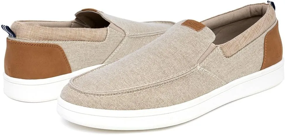 Nautica Men's Slip-On Loafers Casual Moc Toe Sneakers Boat Shoes Slipper for Men – Lightweight & Comfortable - Derwin