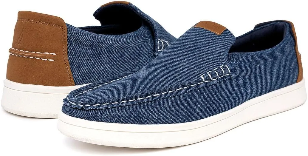 Nautica Men's Slip-On Loafers Casual Moc Toe Sneakers Boat Shoes Slipper for Men – Lightweight & Comfortable - Derwin