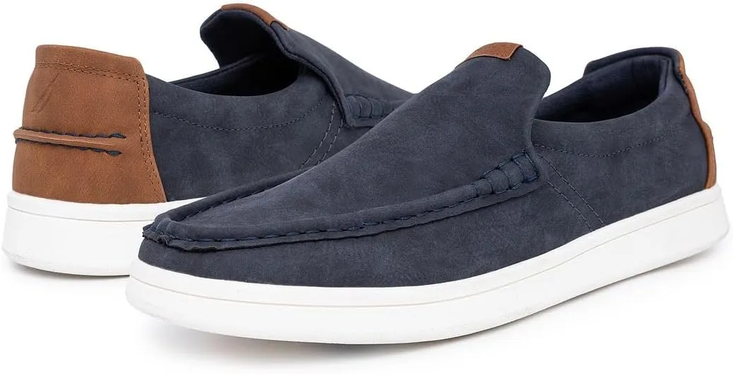 Nautica Men's Slip-On Loafers Casual Moc Toe Sneakers Boat Shoes Slipper for Men – Lightweight & Comfortable - Derwin