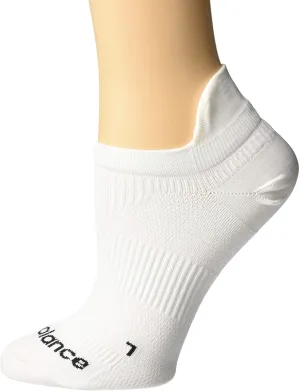 New Balance Run Flat Knit No Show Tab 1-Pair White MD (Men's Shoe 7.5-9, Women's Shoe 6-10)