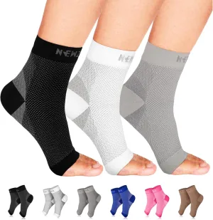 NEWZILL Plantar Fasciitis Socks with Arch Support, BEST 24/7 Foot Care Compression Sleeve, Eases Swelling & Heel Spurs, Ankle Brace Support, Increases Circulation (XXL, Black/White/Gray)
