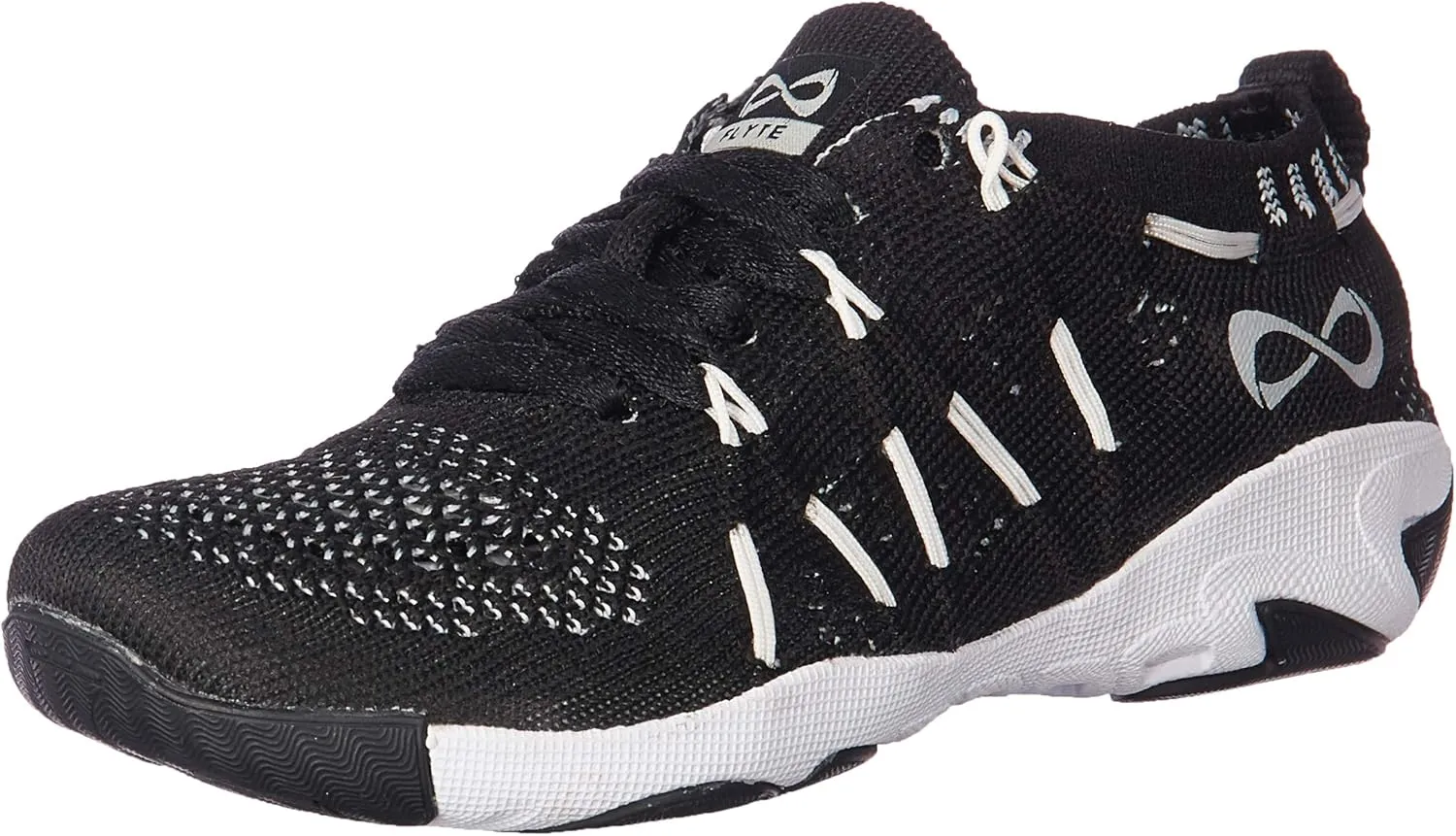 Nfinity Flyte Black Cheer Shoes for Youth Girls – High-Performance Breathable Sneakers for Cheerleading, Dance, and Sports Training – Lightweight and Durable for Competition