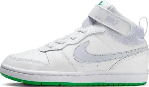 Nike Court Borough Mid 2 Little Kids' Shoes (CD7783-115, White/Stadium Green/Football Grey) Size 11