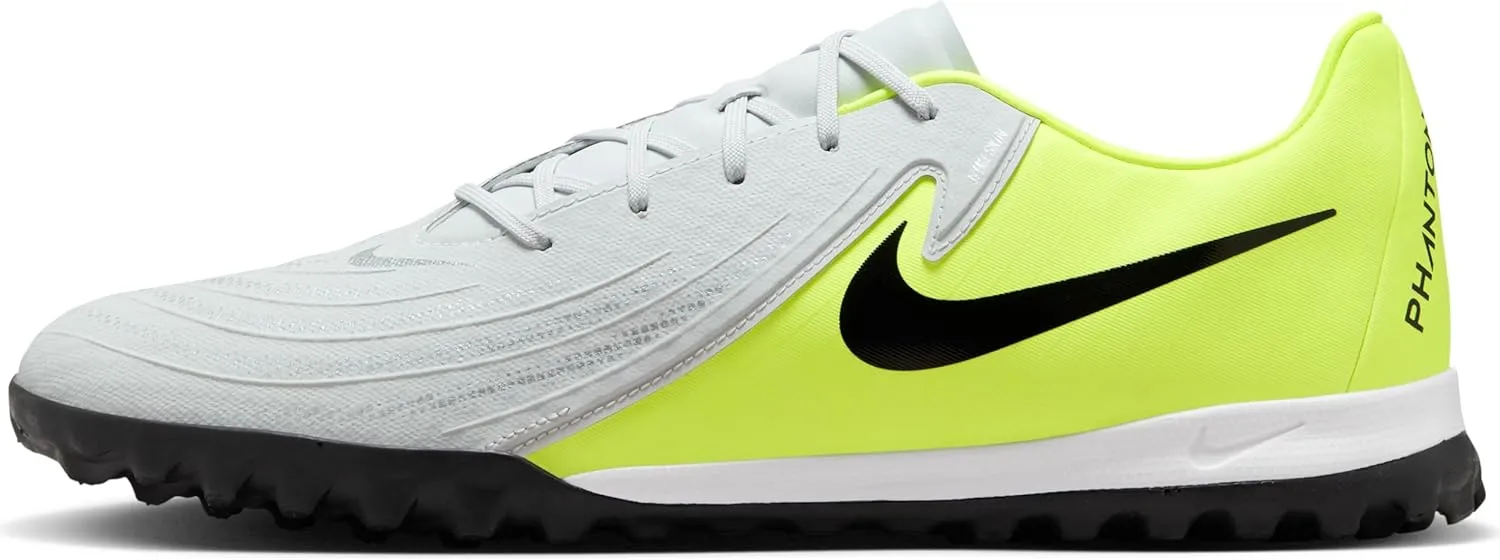 Nike Phantom GX 2 Academy TF Low-Top Soccer Shoes (FJ2577-003, Metallic Silver/Volt/Black)