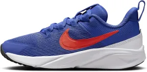 Nike Star Runner 4 Little Kids' Shoes (DX7614-402, Astronomy Blue/White/Total Orange/Team Orange) Size 1.5