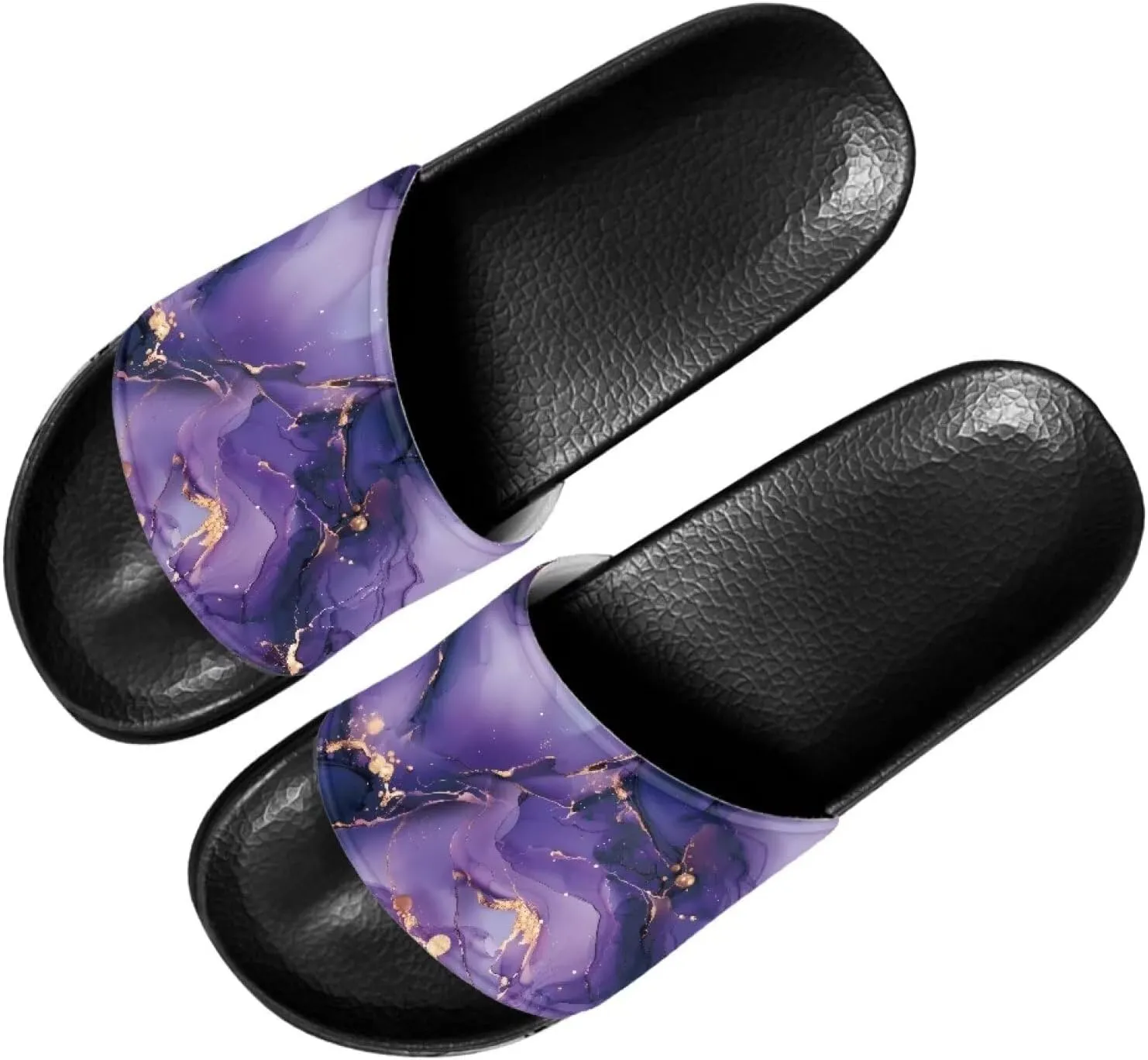 Non Slip Slide Sandals for Women Men, Open Toe House Comfy Flat Slides Slipper for Bathroom Beach