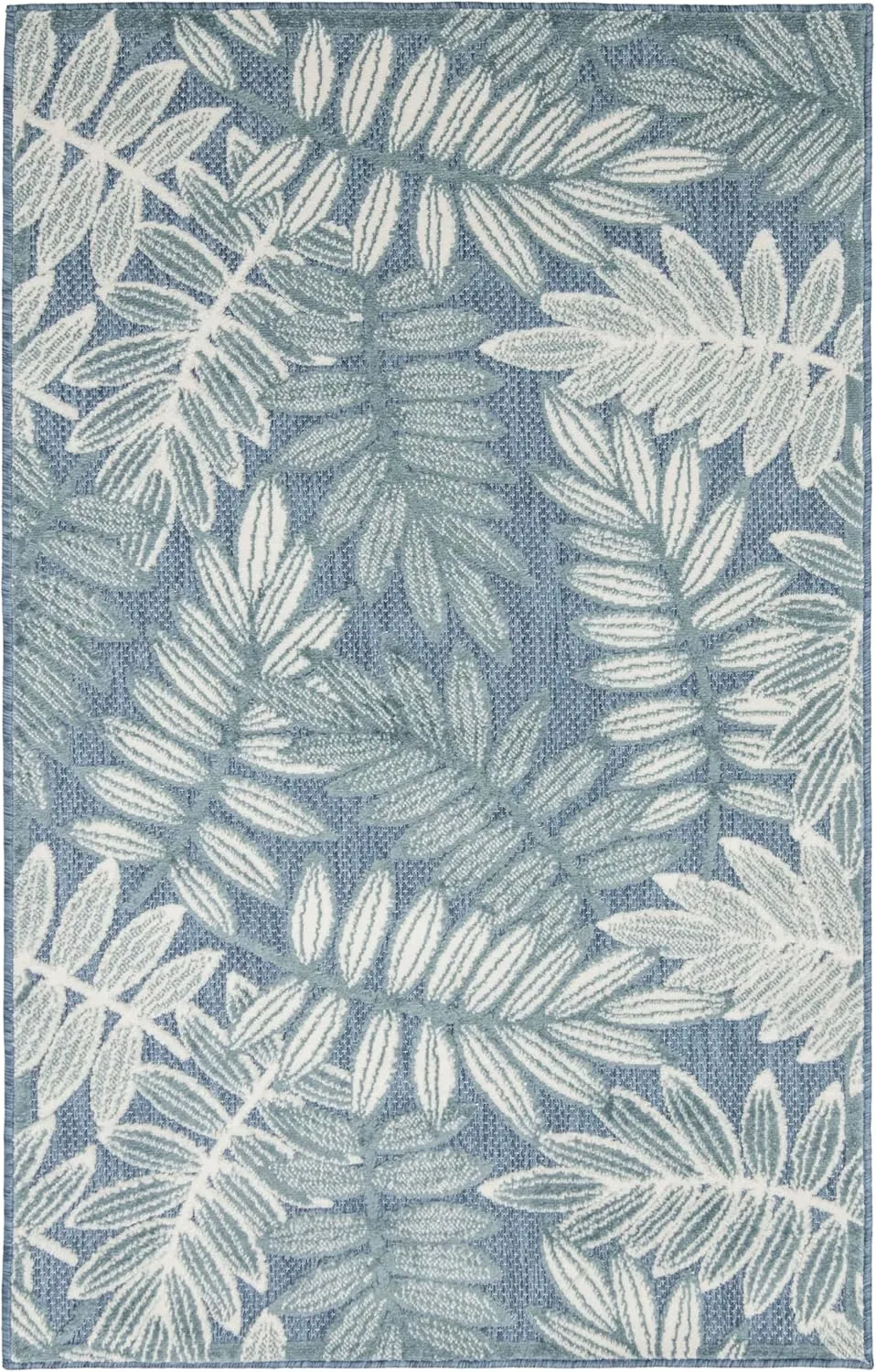 Nourison Aloha Blue 2'8" x 4' Area Rug - Easy Clean, Non Shedding, Bed Room, Living Room, Dining Room, Kitchen (3' x 4')