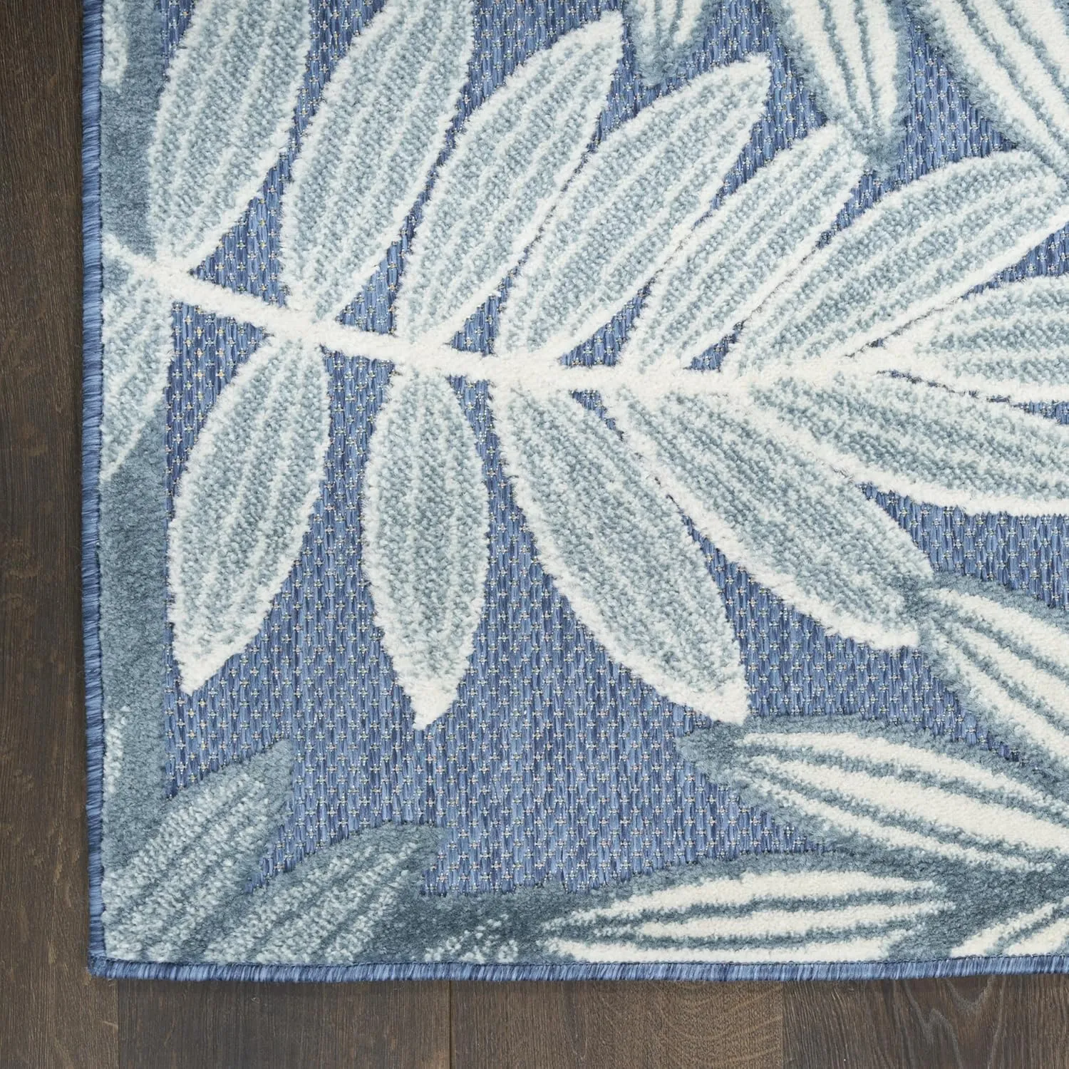 Nourison Aloha Blue 2'8" x 4' Area Rug - Easy Clean, Non Shedding, Bed Room, Living Room, Dining Room, Kitchen (3' x 4')