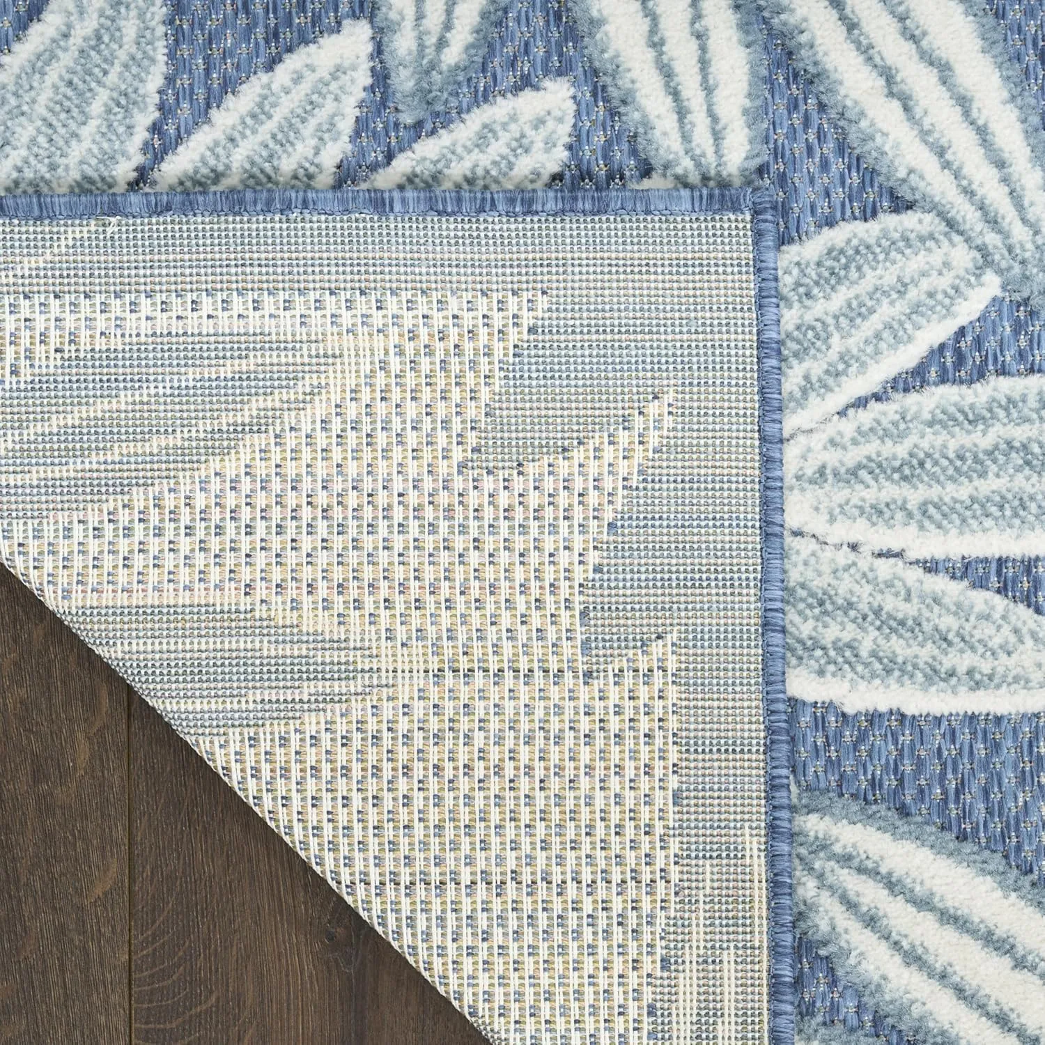 Nourison Aloha Blue 2'8" x 4' Area Rug - Easy Clean, Non Shedding, Bed Room, Living Room, Dining Room, Kitchen (3' x 4')