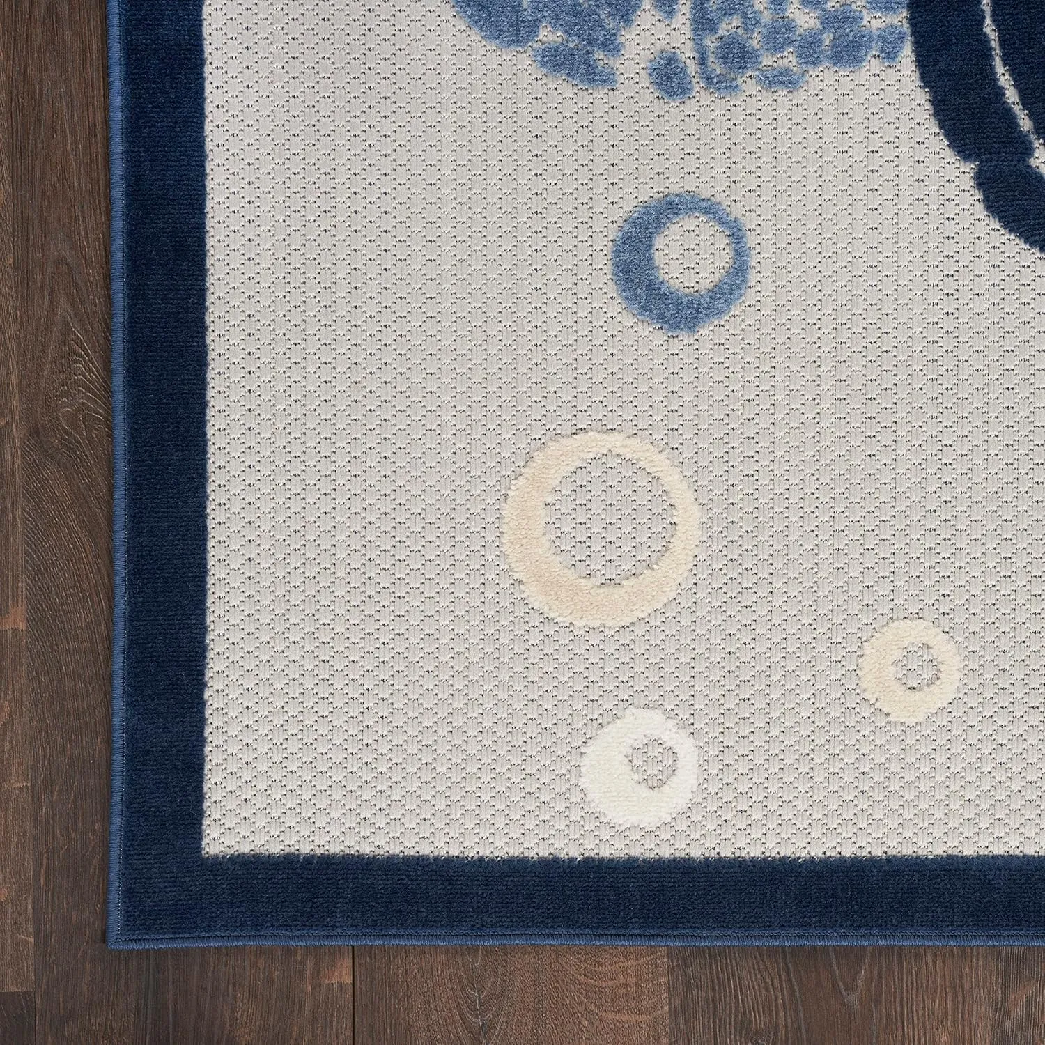 Nourison Aloha Indoor/Outdoor Navy Blue 2' x 6' Area Rug, Easy Cleaning, Non Shedding, Bed Room, Living Room, Dining Room, Backyard, Deck, Patio, High-Traffic Areas (2x6)