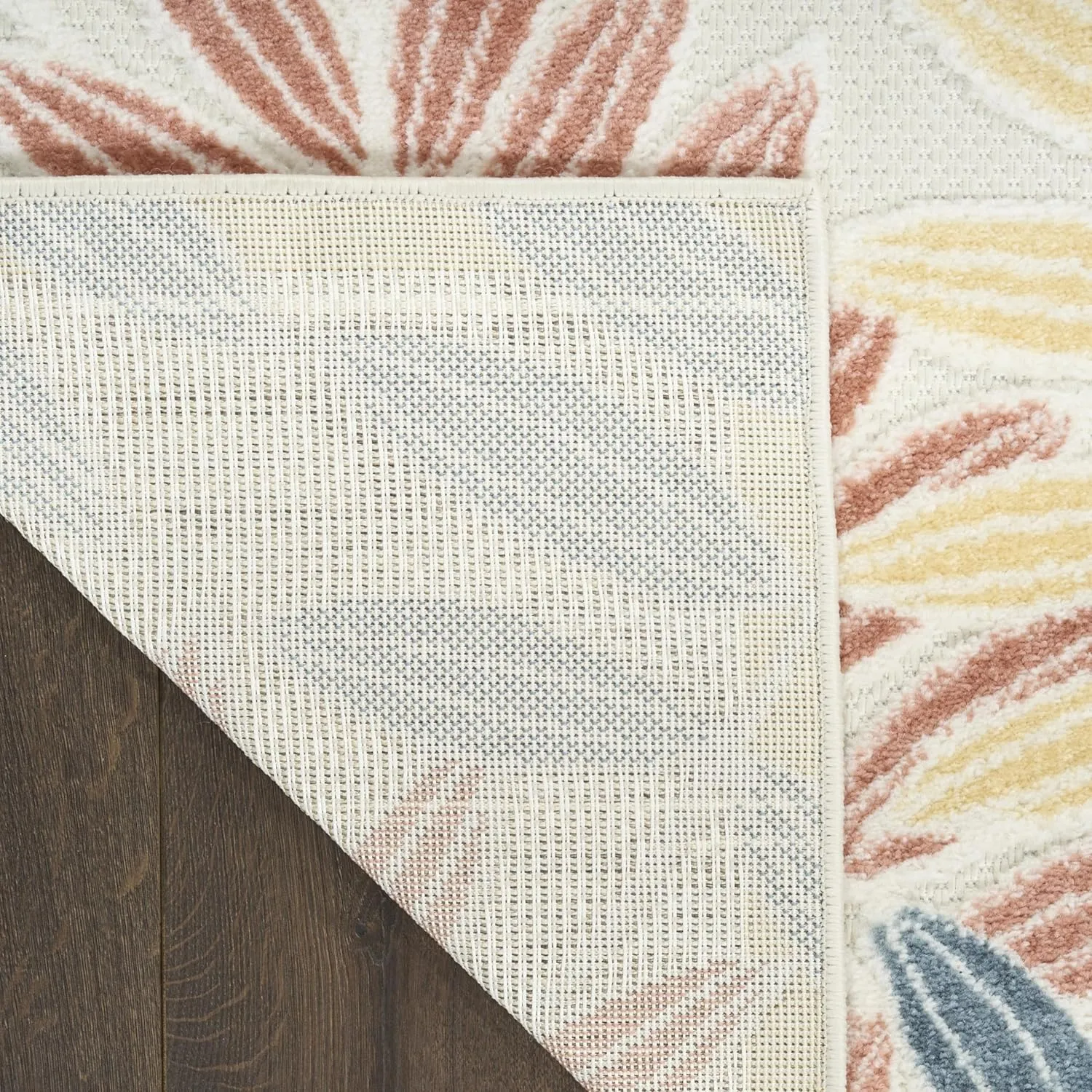 Nourison Aloha Ivory Blue 2'8" x 4' Area Rug - Easy Clean, Non Shedding, Bed Room, Living Room, Dining Room, Kitchen (3' x 4')