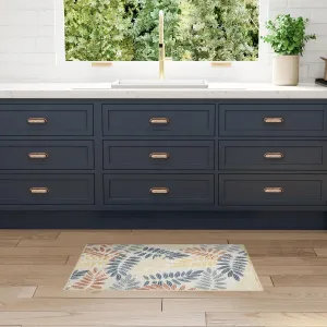 Nourison Aloha Ivory Blue 2'8" x 4' Area Rug - Easy Clean, Non Shedding, Bed Room, Living Room, Dining Room, Kitchen (3' x 4')