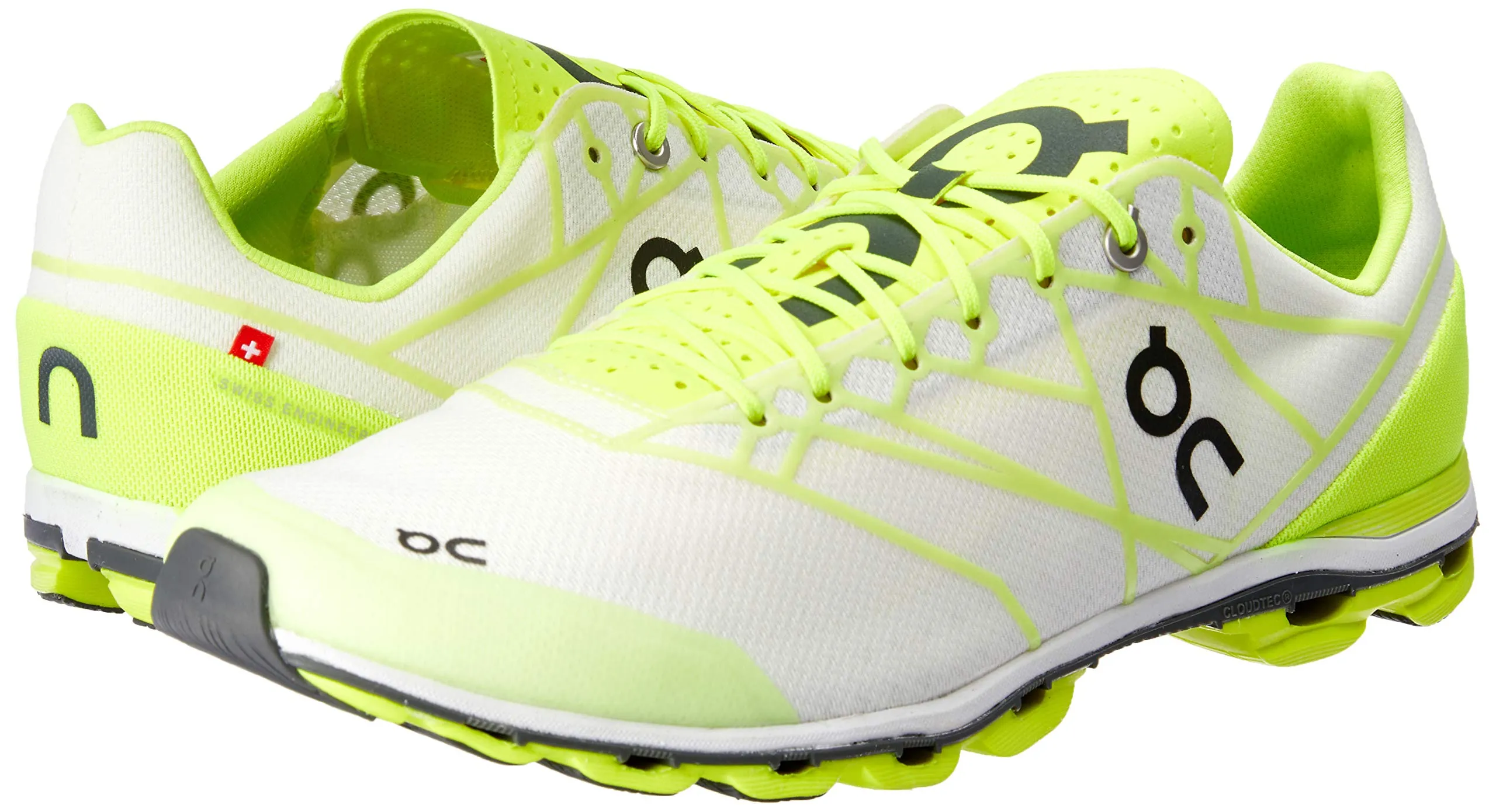 On Running Mens Cloudflash Speed Shoe Neon/White Size 10.5