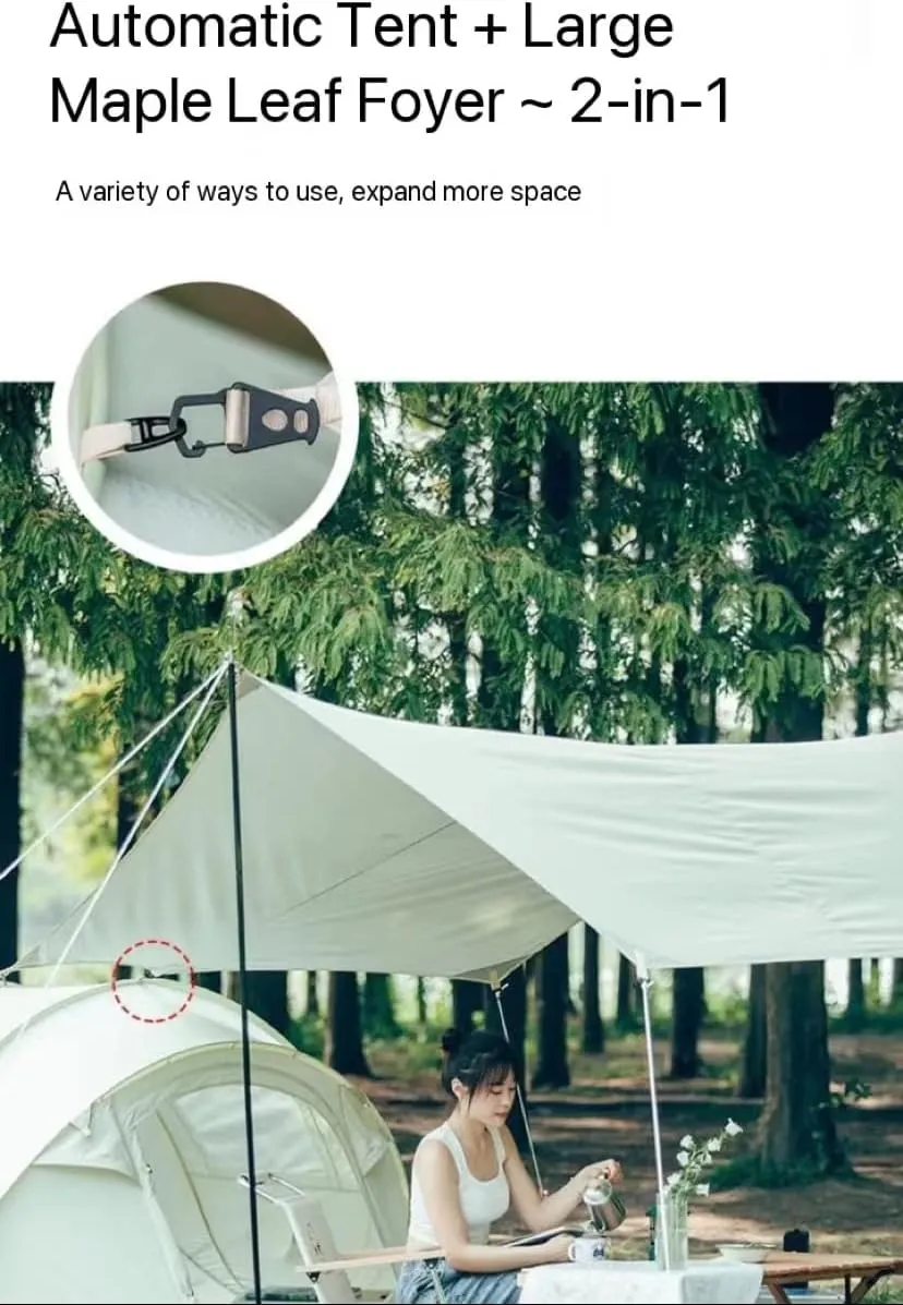Open in 1 Second, Fully Automatic, No-Build Tent, Outdoor Camping, Sunshade and Rainproof Tent for 3-4 People (Green 280 * 120 * 200cm)
