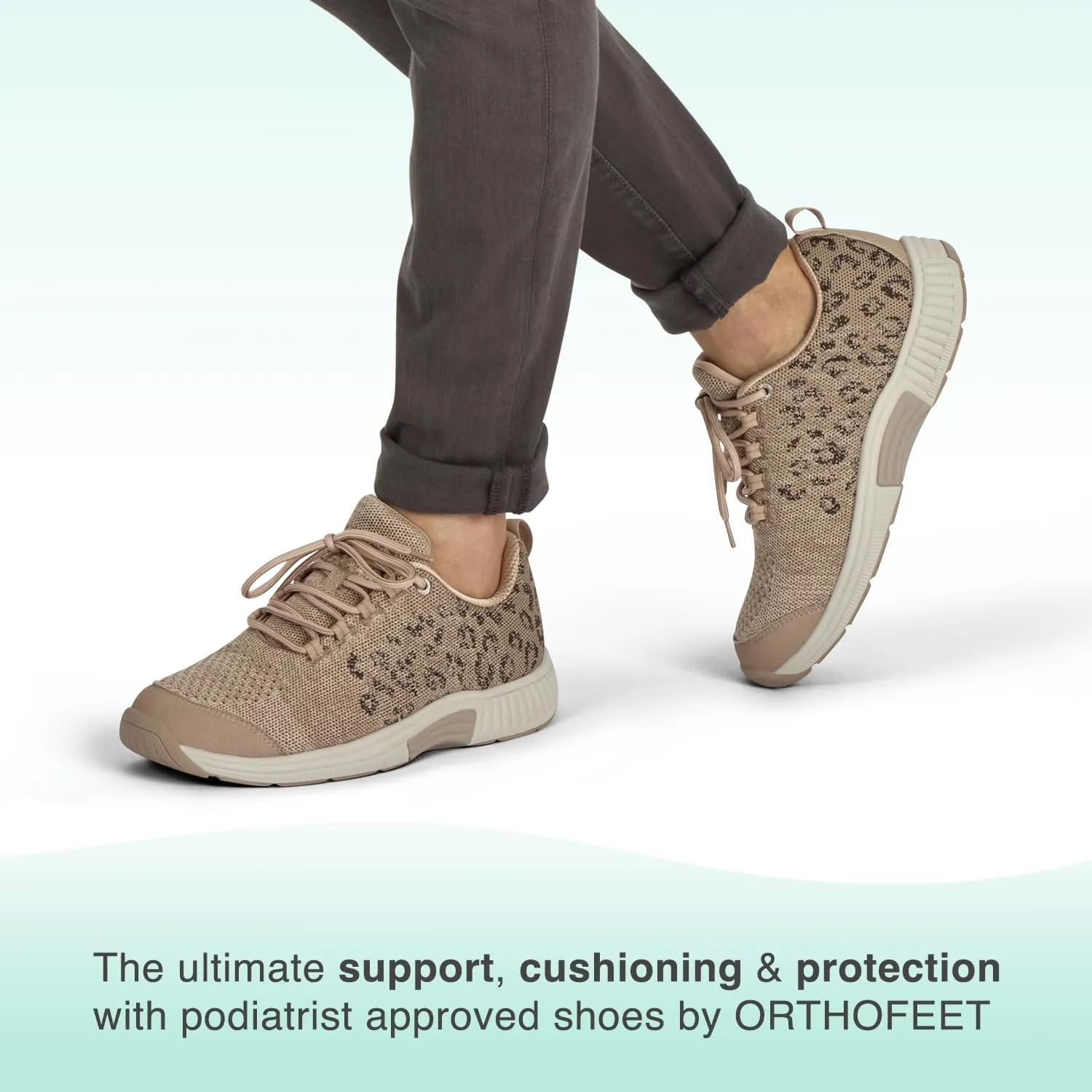 Orthofeet Women's Orthopedic Knit Coral Sneakers