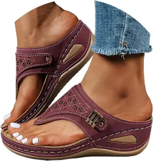Orthopedic Sandals for Women, Women Summer Comfortable Sandals Arch Support Wedge Sandals 2025 Flip Flops Sandals