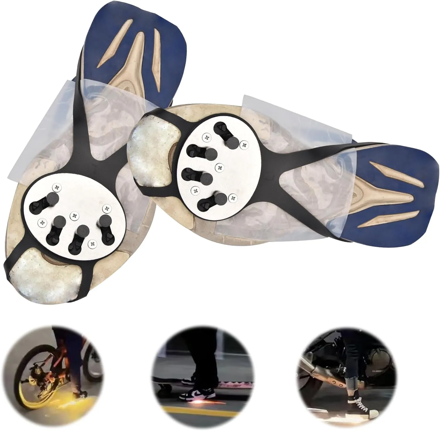 Outdoor Flint Skateboarding Bicycle Foot Brake Sparks Grinding Ground Motorcycle Sole Shoe Cover Skateboard Flint Set