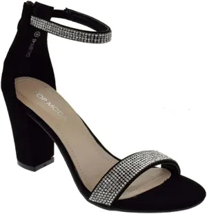Over the Toe Strap Ankle Wrap Strap Heel， Open Toe Medium Heel