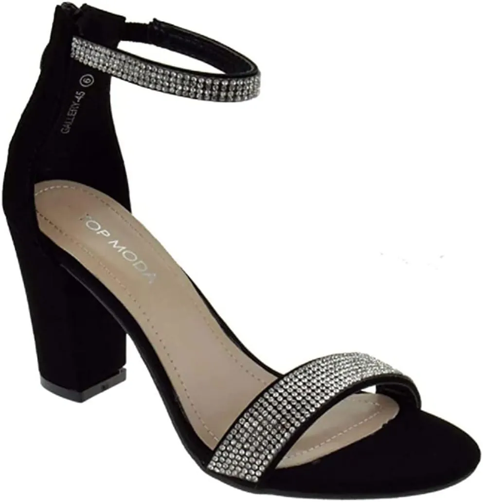 Over the Toe Strap Ankle Wrap Strap Heel， Open Toe Medium Heel