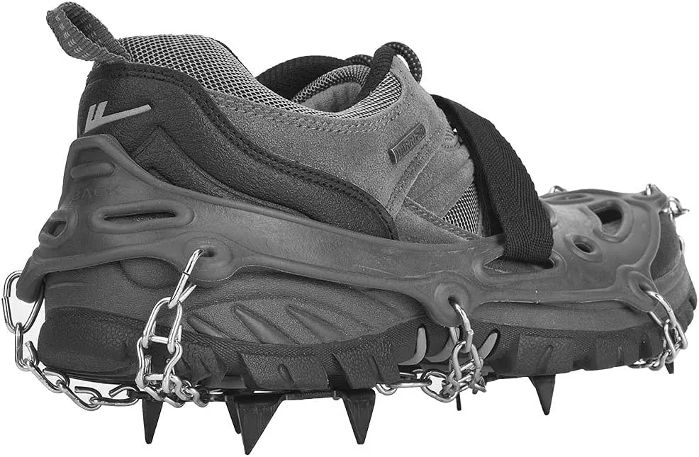 P Universal 14 Teeth Slip Ice Cleat Shoe Grips Spikes Cleats Crampons for Hiking Climbingblue Slip SpikesSki Shoe CoverCramponsNon Slip SpikesShoe G Spike Enhanced and Stability