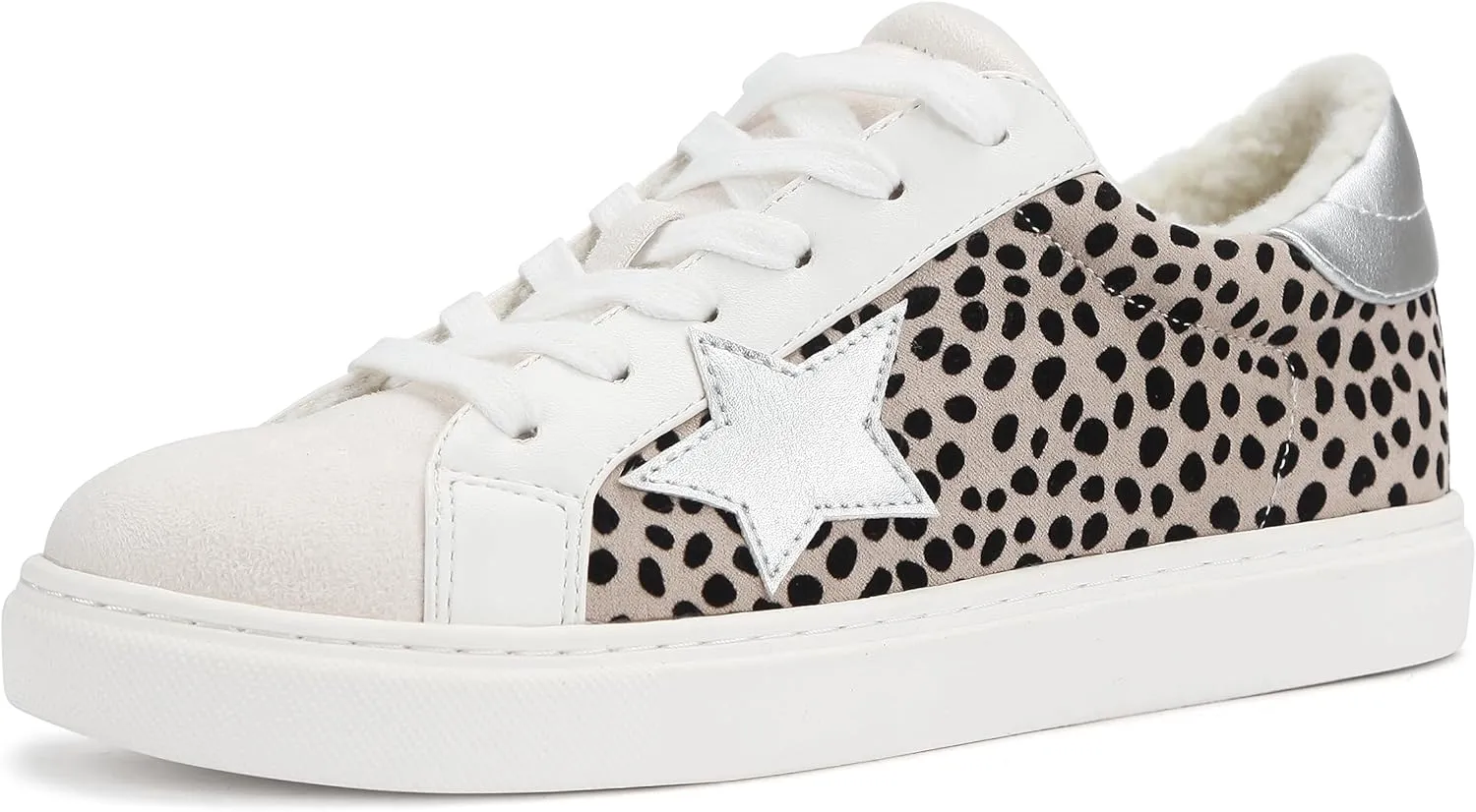 PARTY Women's Fashion Star Sneaker Lace Up Low Top Comfortable Cushioned Walking Shoes