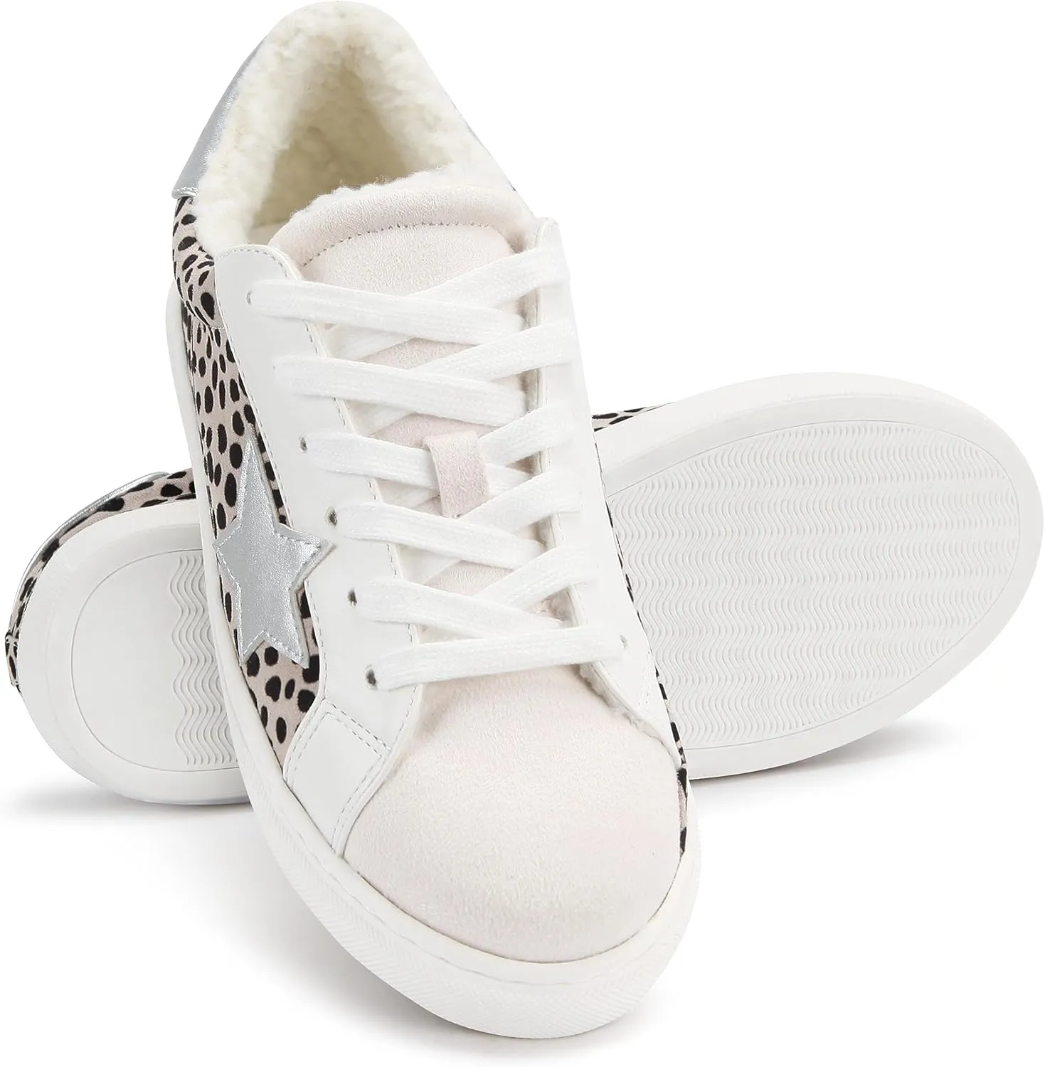 PARTY Women's Fashion Star Sneaker Lace Up Low Top Comfortable Cushioned Walking Shoes