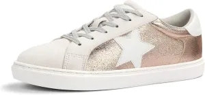 PARTY Women's Fashion Star Sneaker Lace Up Low Top Comfortable Cushioned Walking Shoes