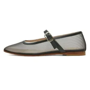 Pazzion Black Women Comfortable Closed Squared Toe Mary Jane Flats Easy