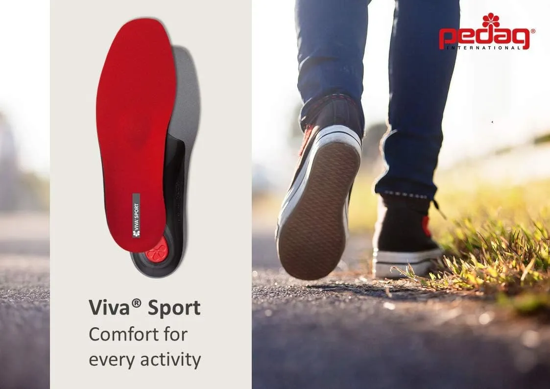 Pedag Viva Sport | Orthotic Inserts | Arch Support | Metatarsal Pad | Ideal for Low & High Impact Activities | Soft & Vegan Friendly | Handmade in Germany | 1 Pair | Men US 12/ EU 45