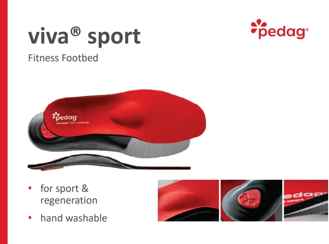 Pedag Viva Sport | Orthotic Inserts | Arch Support | Metatarsal Pad | Ideal for Low & High Impact Activities | Soft & Vegan Friendly | Handmade in Germany | 1 Pair | Men US 12/ EU 45