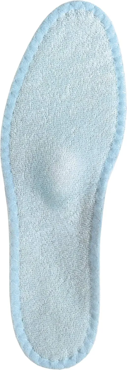 Pedag Viva Summer Terry Cotton Sockless Orthotic Insoles, Blue, Handmade in Germany, 1 Pair, Women US 10/ Men 7/ EU 40