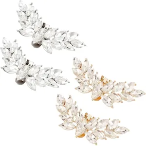 PH PandaHall Rhinestone Wedding Wing Crystal Shoe Buckles Metal Clips Sparkling