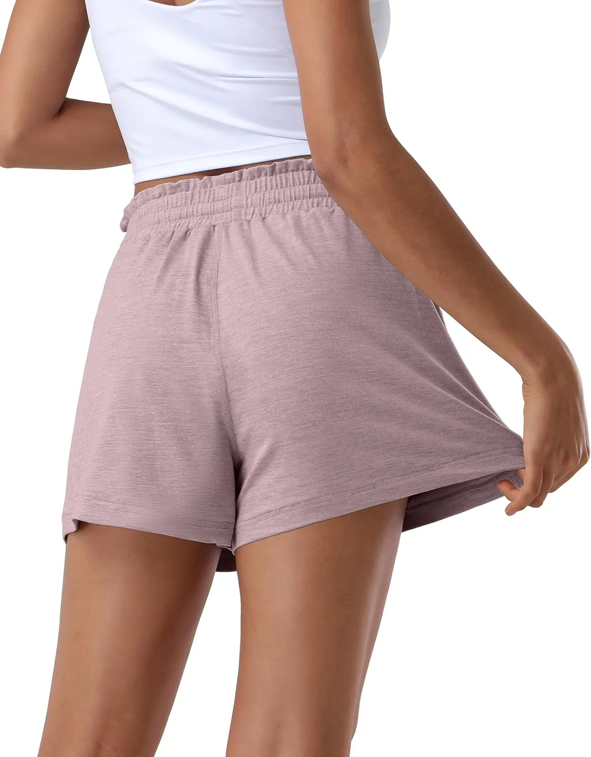 Pioneer Camp Women's Sweat Shorts with 2 Zipper Pockets High Waist Athletic Shorts Workout Running Casual Gym Lounge