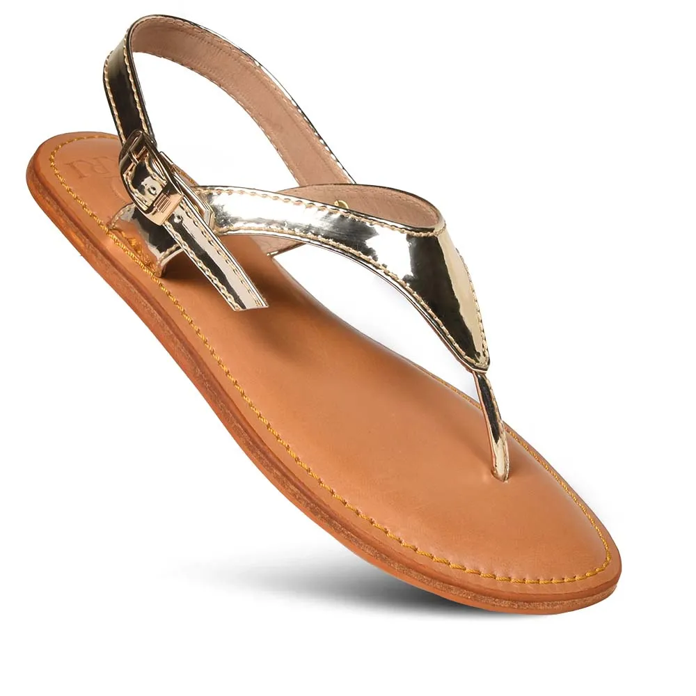 PIORRI by Aerothotic - Mirela Women’s Strappy Natural Leather Slingback Sandals - LK2122