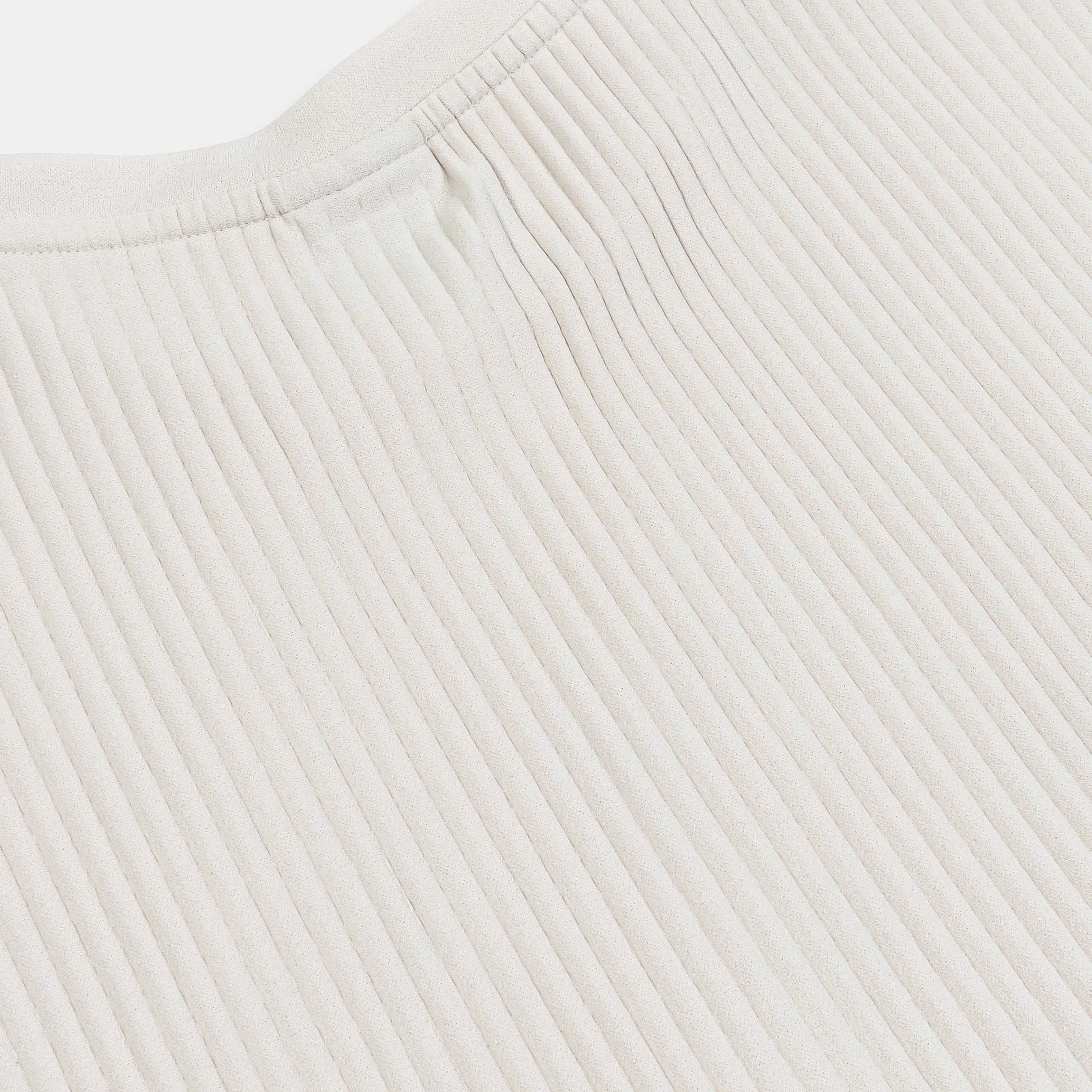 Pleated Knit Mens Short Sleeve Shirt (Cream)