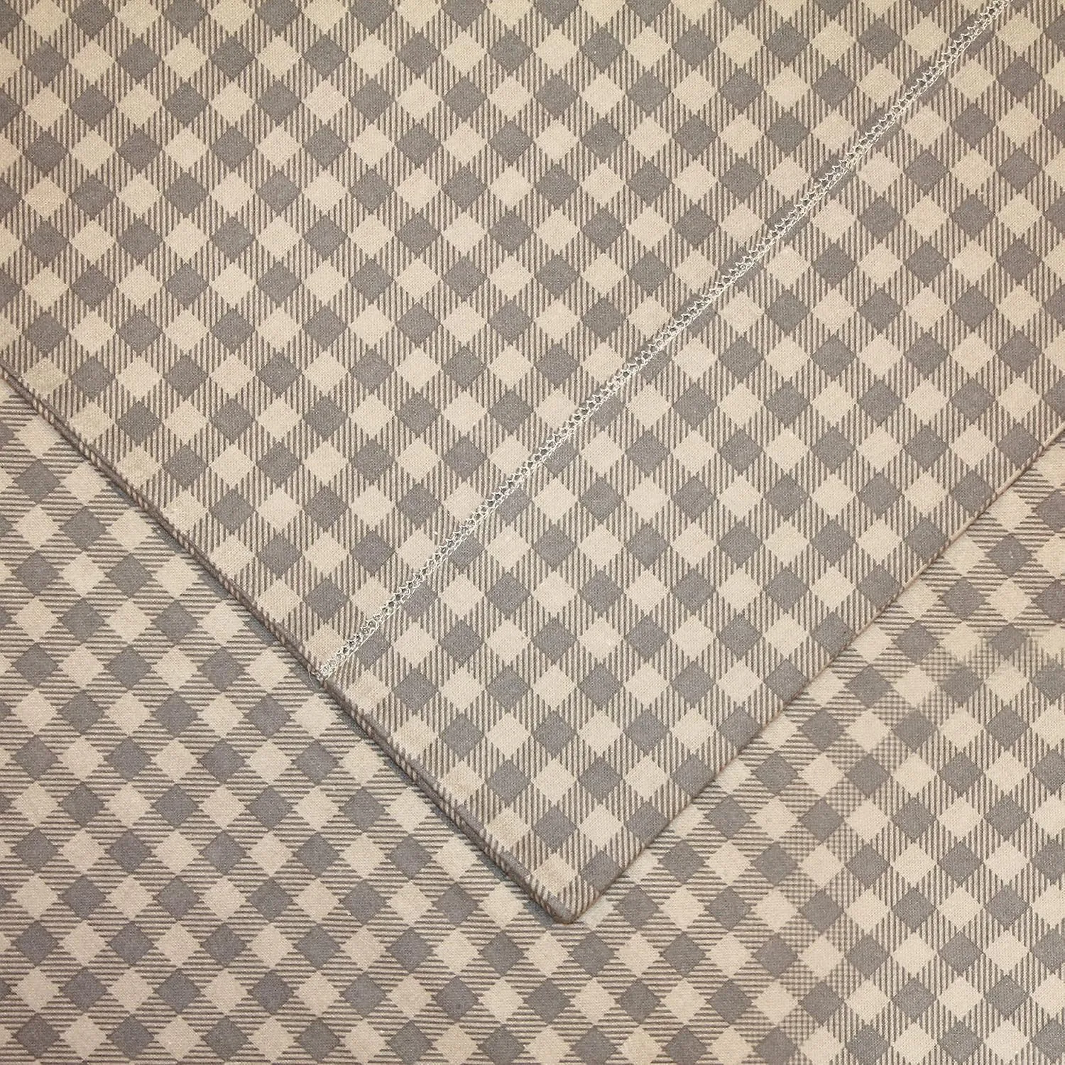 Pointehaven 180 GSM Luxury 100% Soft Cotton Printed Flannel Sheet Set, Twin, Farmhouse Plaid - Warm & Cozy - Pre-Shrunk -Deep Pockets - Elastic All Around-Comfy Double Brushed -
