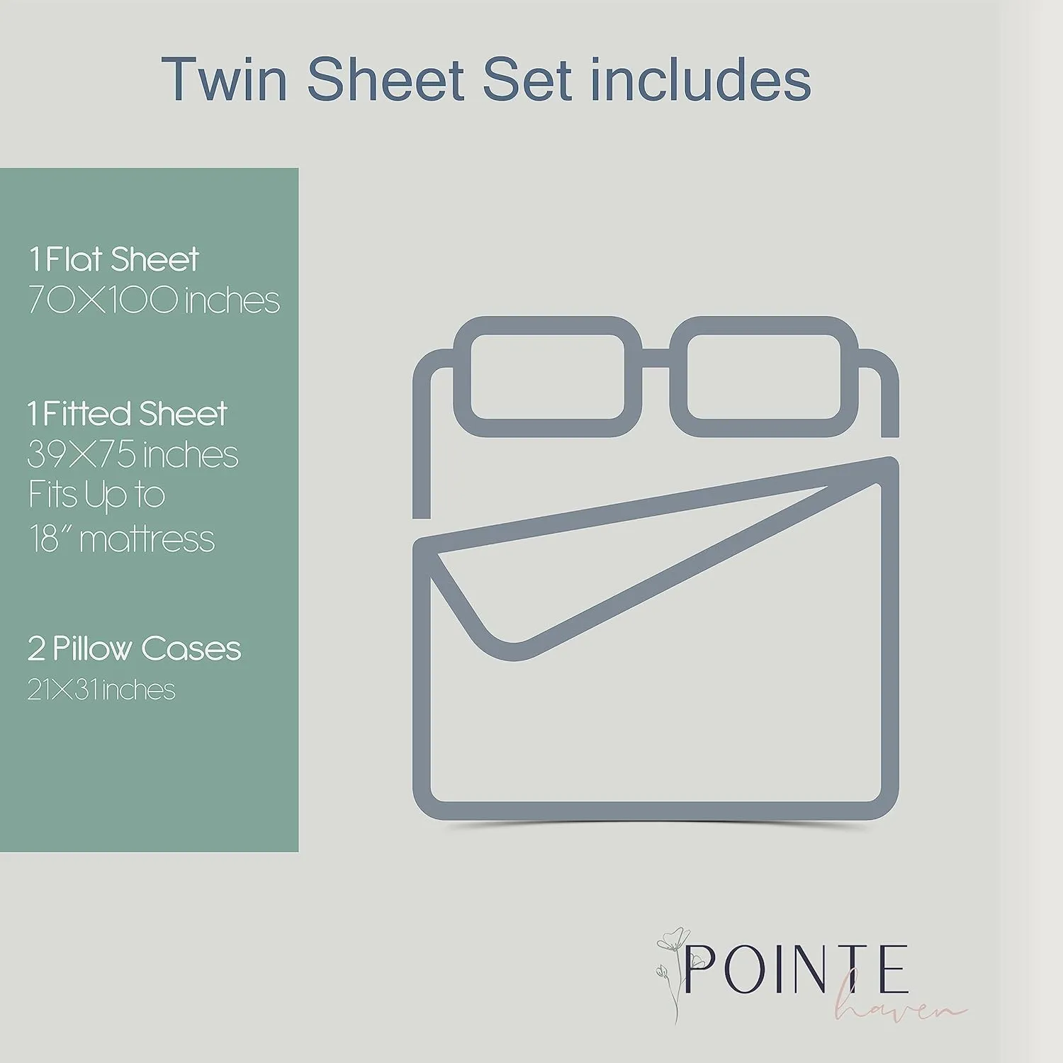 Pointehaven 180 GSM Luxury 100% Soft Cotton Printed Flannel Sheet Set, Twin, Farmhouse Plaid - Warm & Cozy - Pre-Shrunk -Deep Pockets - Elastic All Around-Comfy Double Brushed -